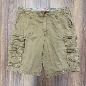 Vintage Plugg Cargo Shorts Mens 34 (36x11.5) Beige Y2K Streetwear